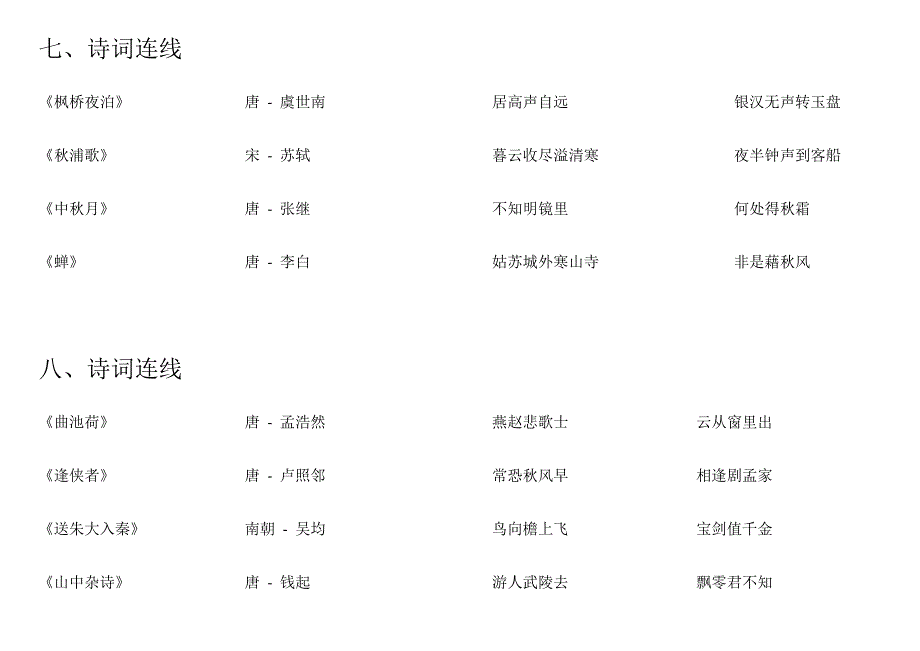 鲁教版二年级上册《经典与阅读》-经典诗词_第4页