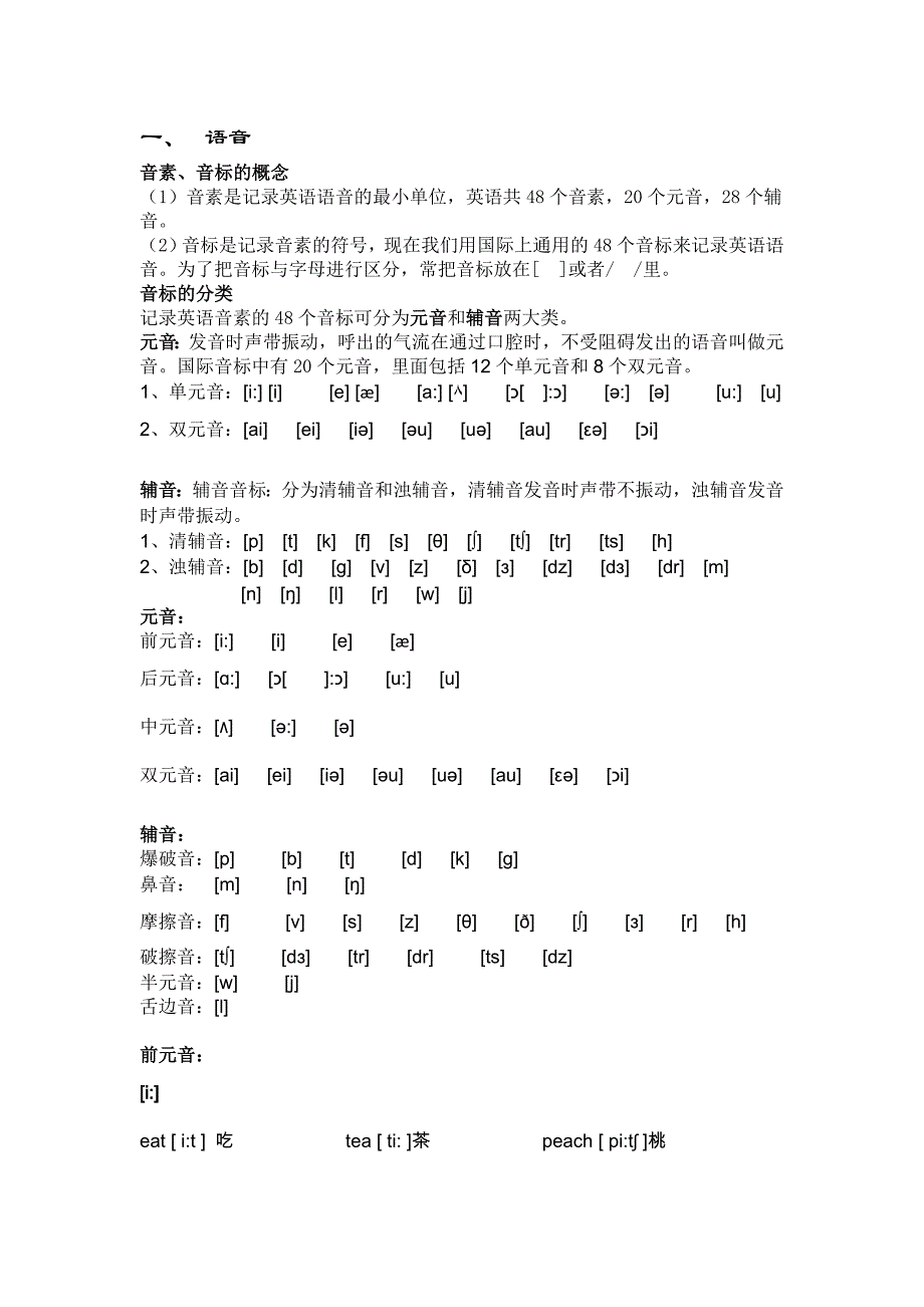 小学音标和时态整理_第1页