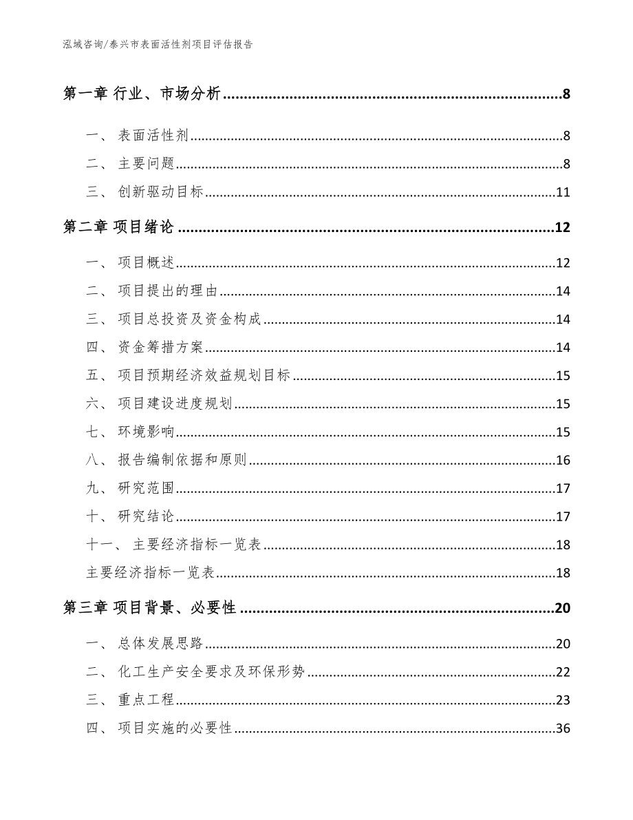 泰兴市表面活性剂项目评估报告（范文参考）_第2页