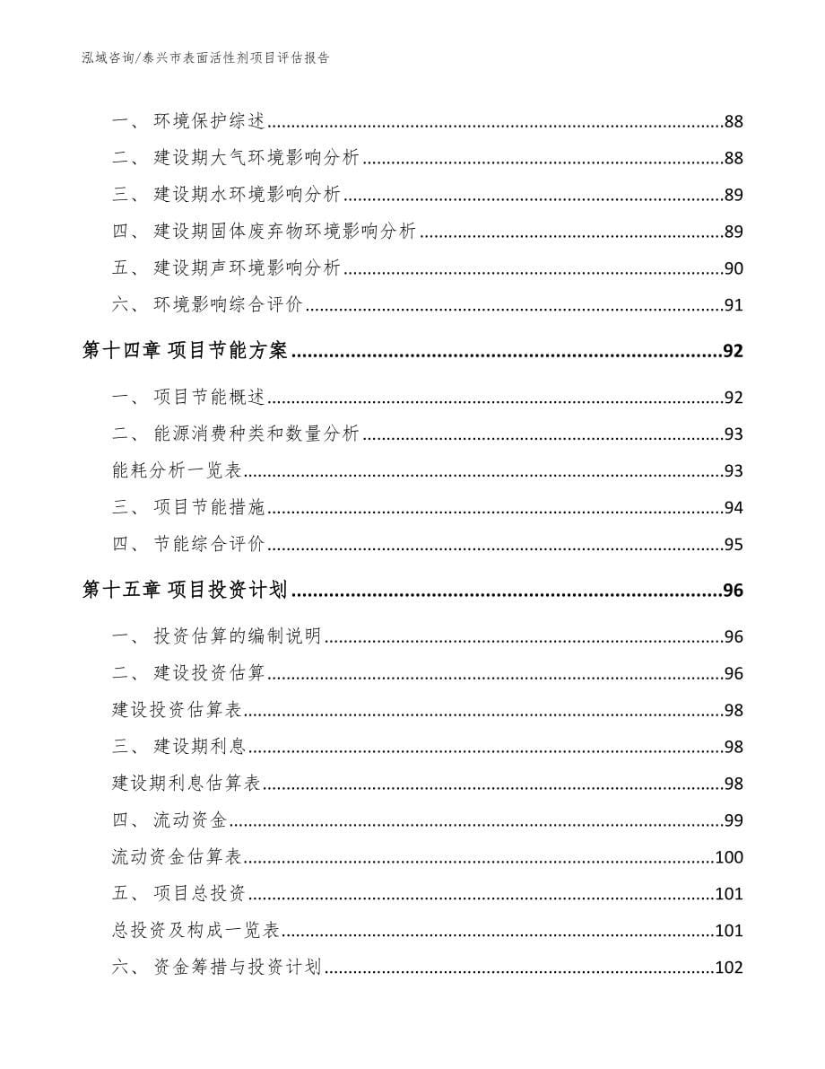 泰兴市表面活性剂项目评估报告（范文参考）_第5页