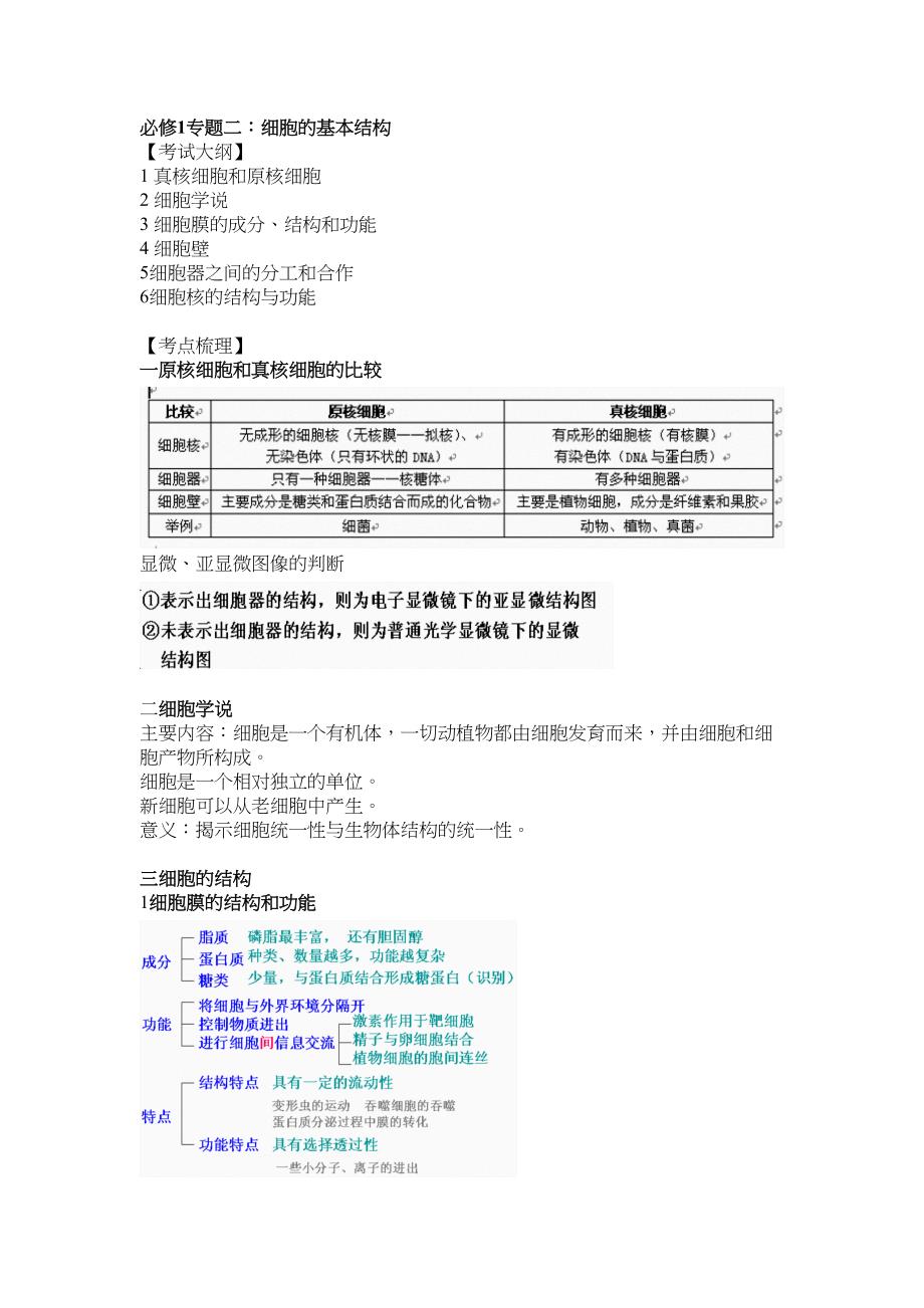 精选详解高考生物专题细胞的基本结构知识点及专题练习附解析_第1页