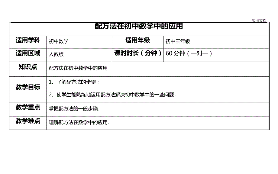 配方法在初中数学中的应用21899_第1页