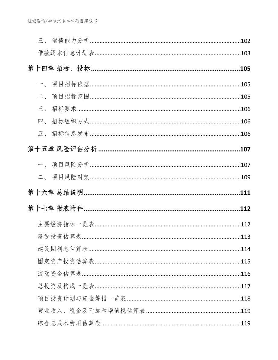 毕节汽车车轮项目建议书【模板】_第5页