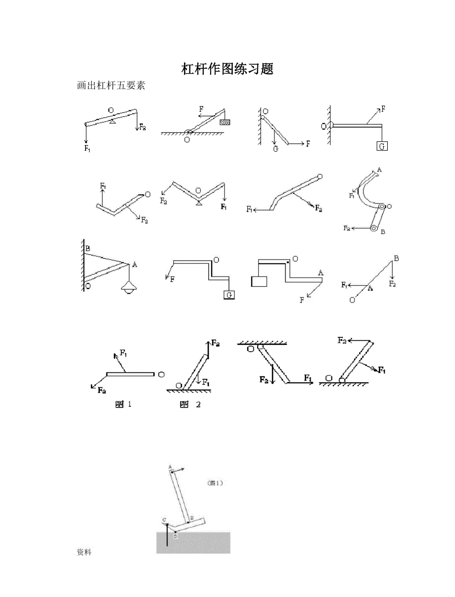 部编新人教版物理八年级下册杠杆、滑轮作图经典习题.doc_第1页