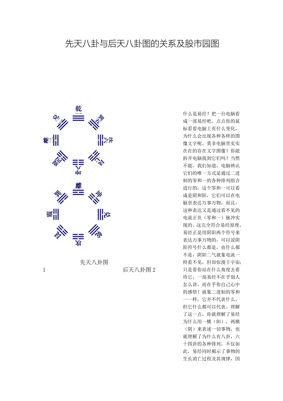 先天八卦与后天八卦图的关系及园图(作者上传).doc_第1页