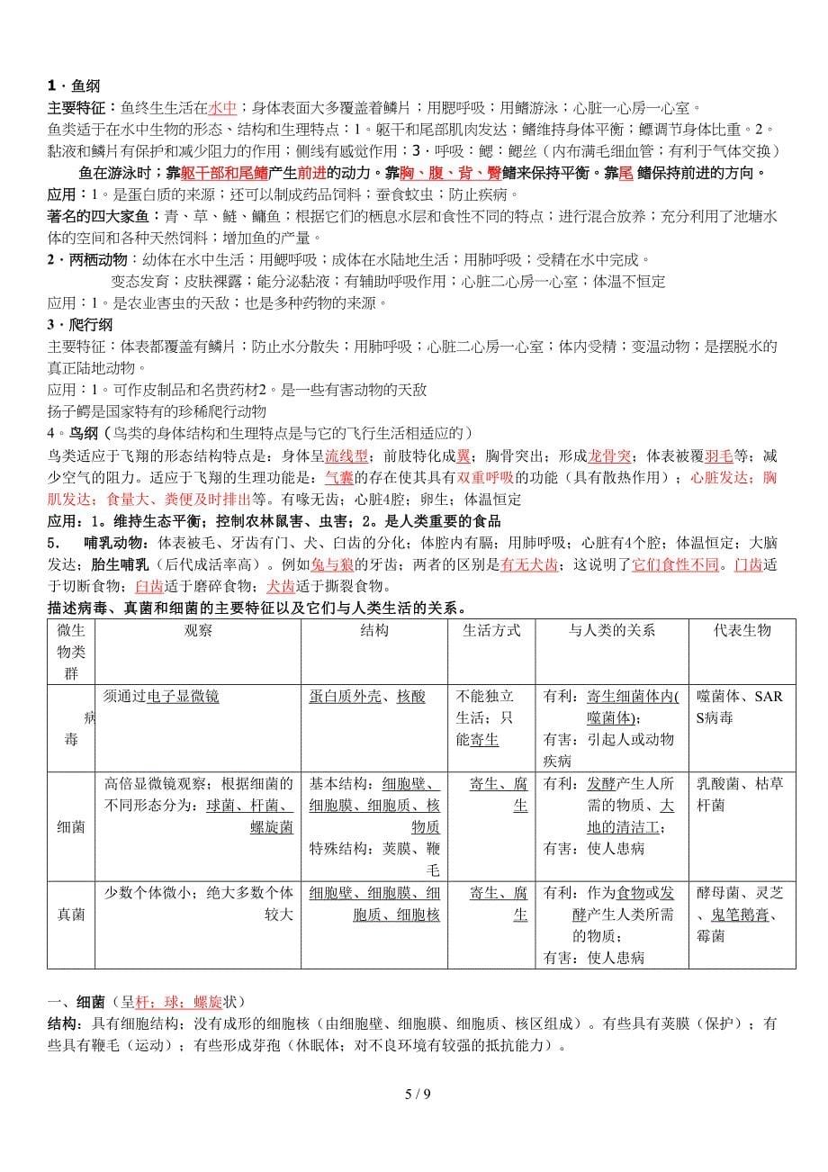 2019北师大版八年级下册生物复习知识点.doc_第5页