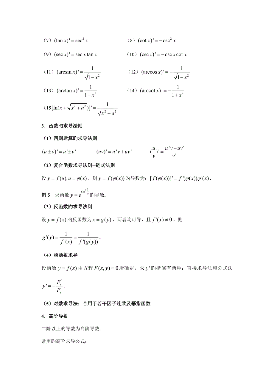 2023年高数导数与微分的知识点总结.doc_第2页