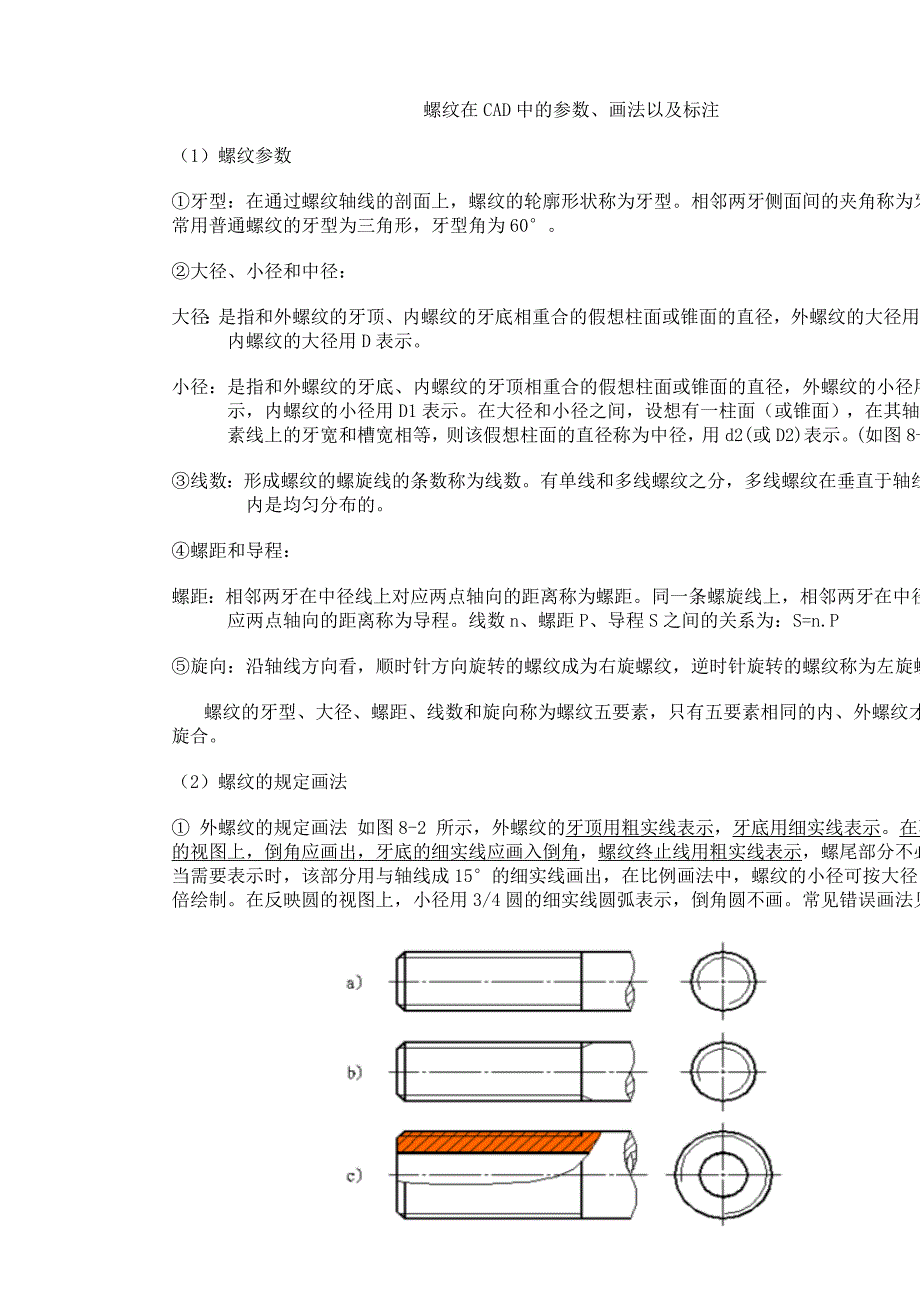 螺纹在CAD中的参数、画法以及标注_第1页