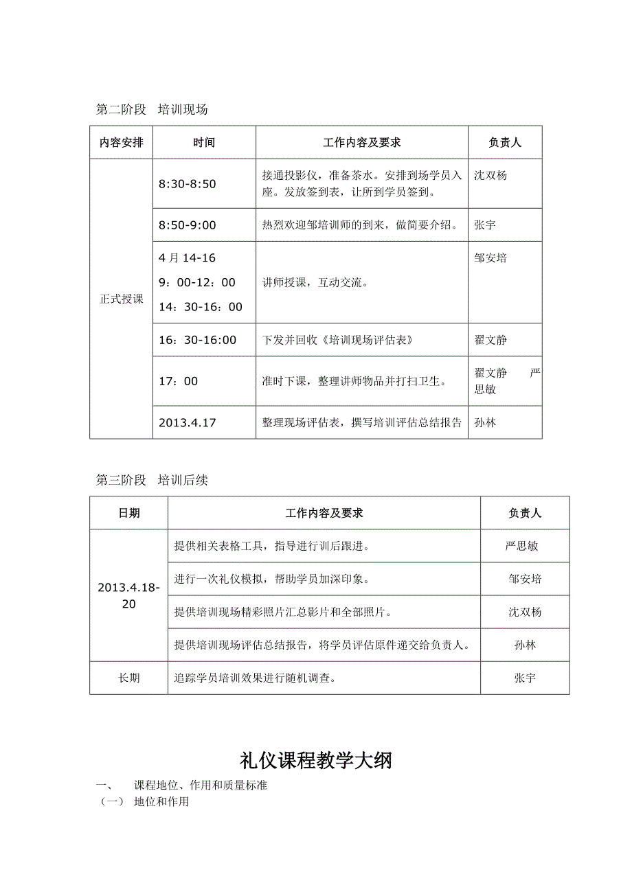 礼仪培训实施方案_第2页