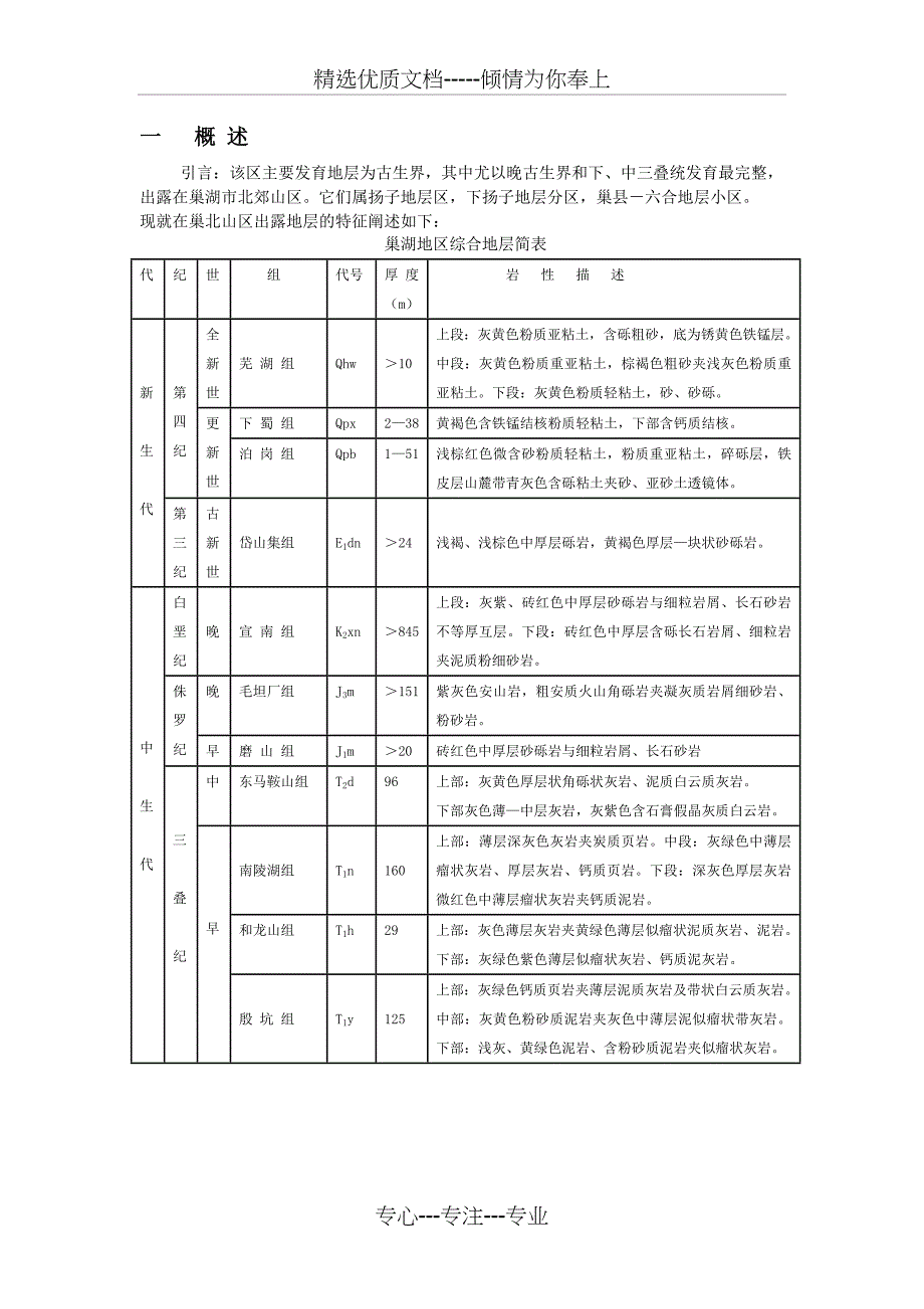 巢湖北部山区实习报告--合肥工业大学_第4页