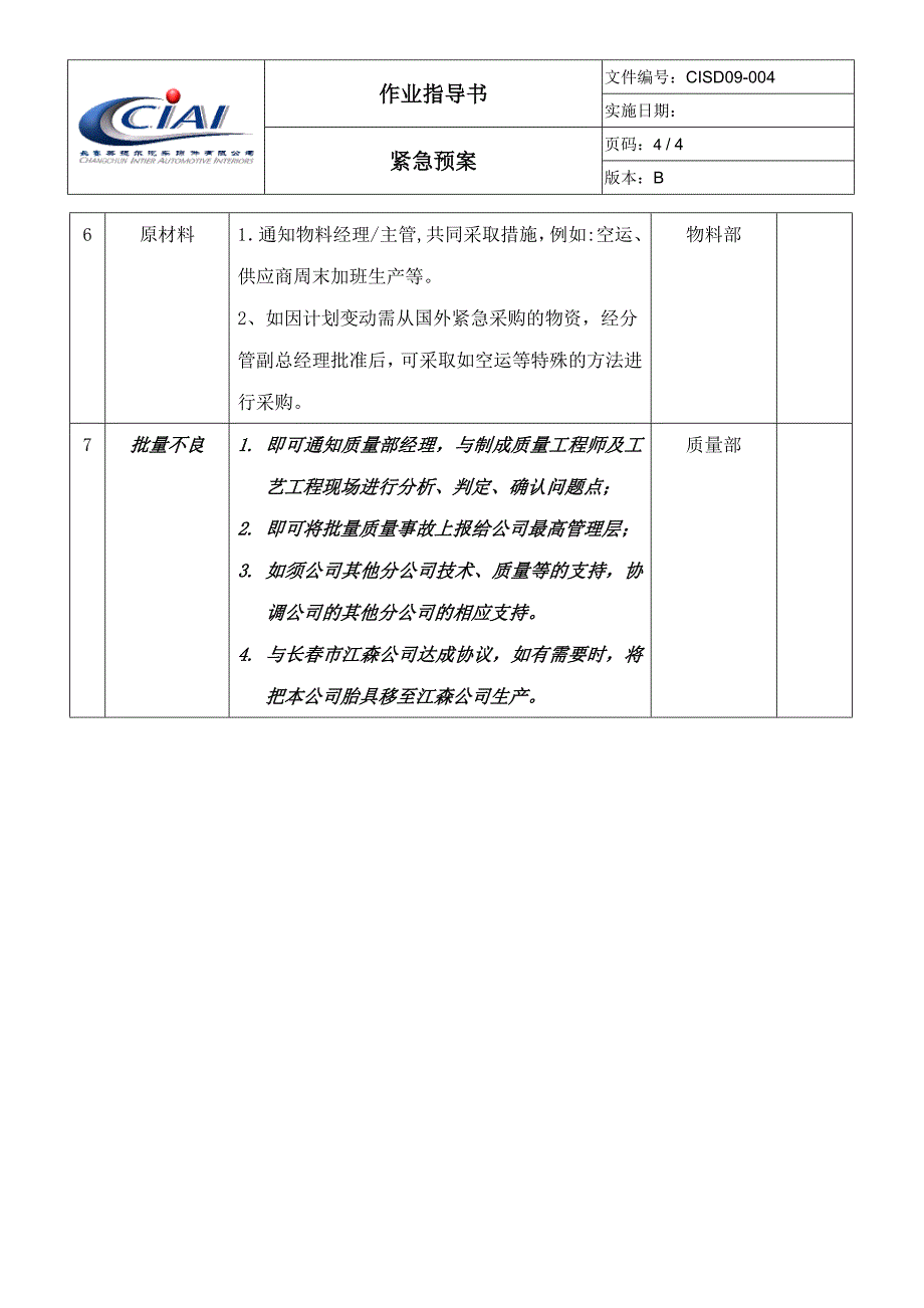 汽车饰件企业管理之CISD09-004紧急预案B.doc_第4页