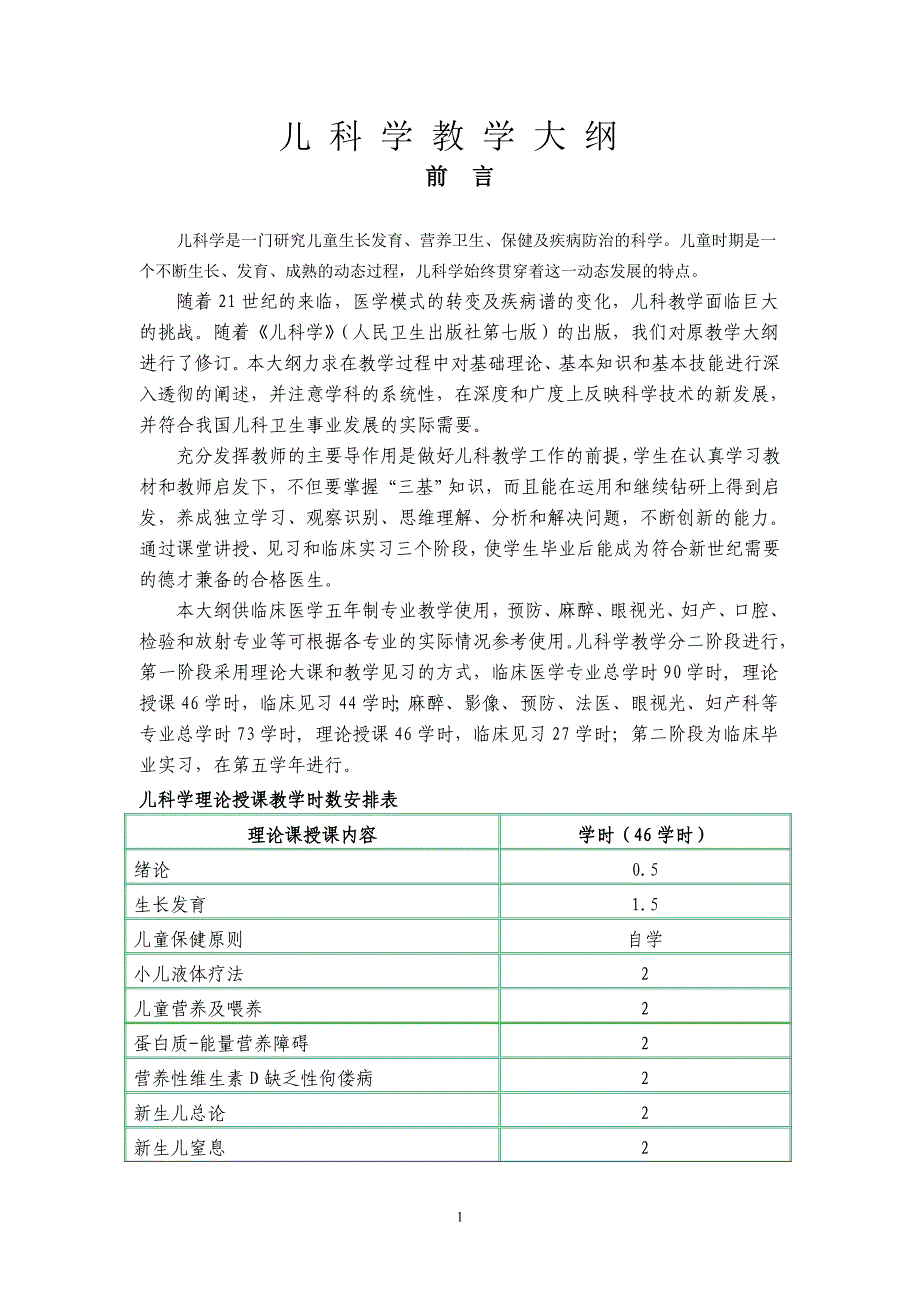 儿科学第七版教学大纲_第2页