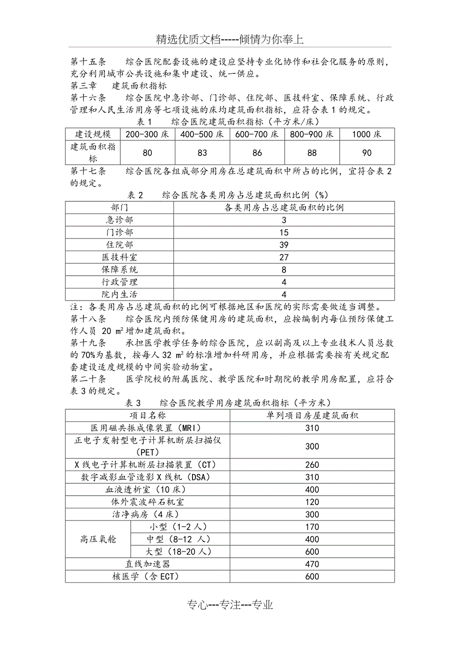 综合医院建设标准(共15页)_第2页