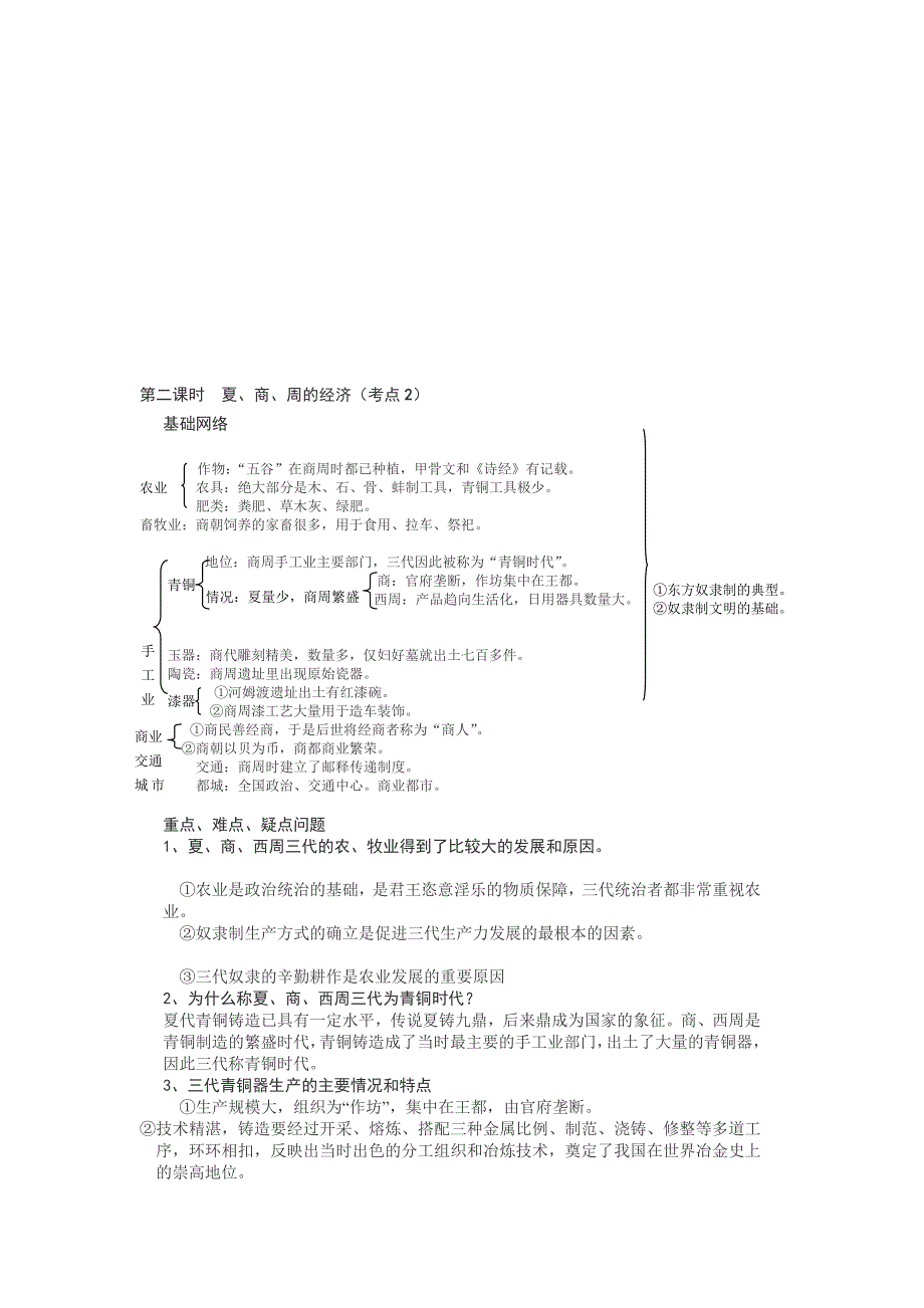 第二课时夏、商、周的经济(考点2)[整理版].doc_第1页