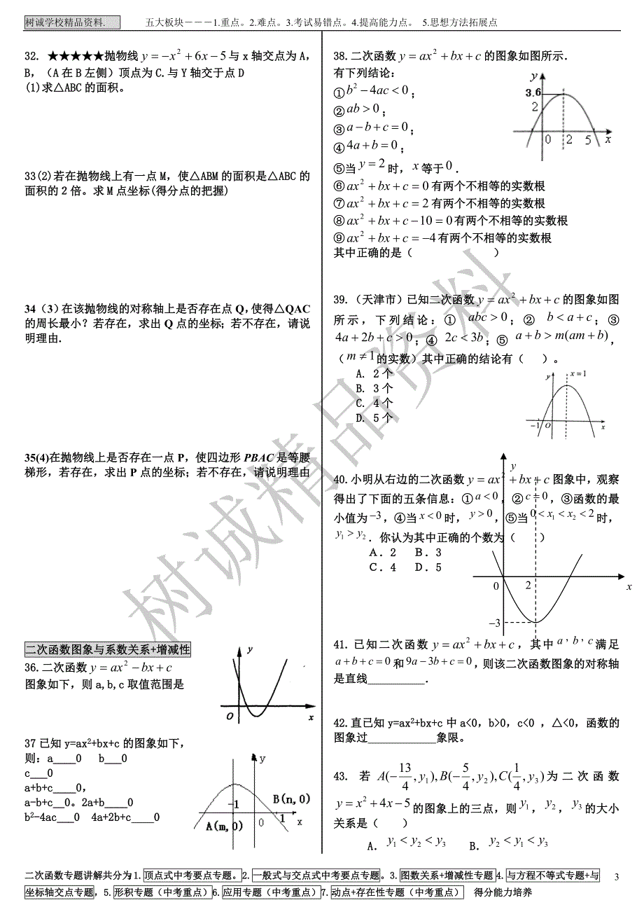 二次函数树诚培优100题突破_第3页