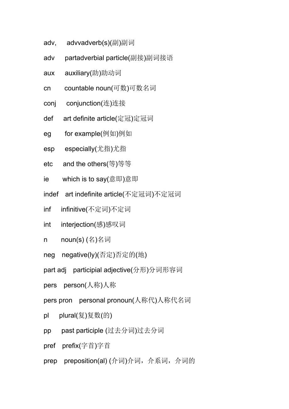 英语各种词性缩写_第3页