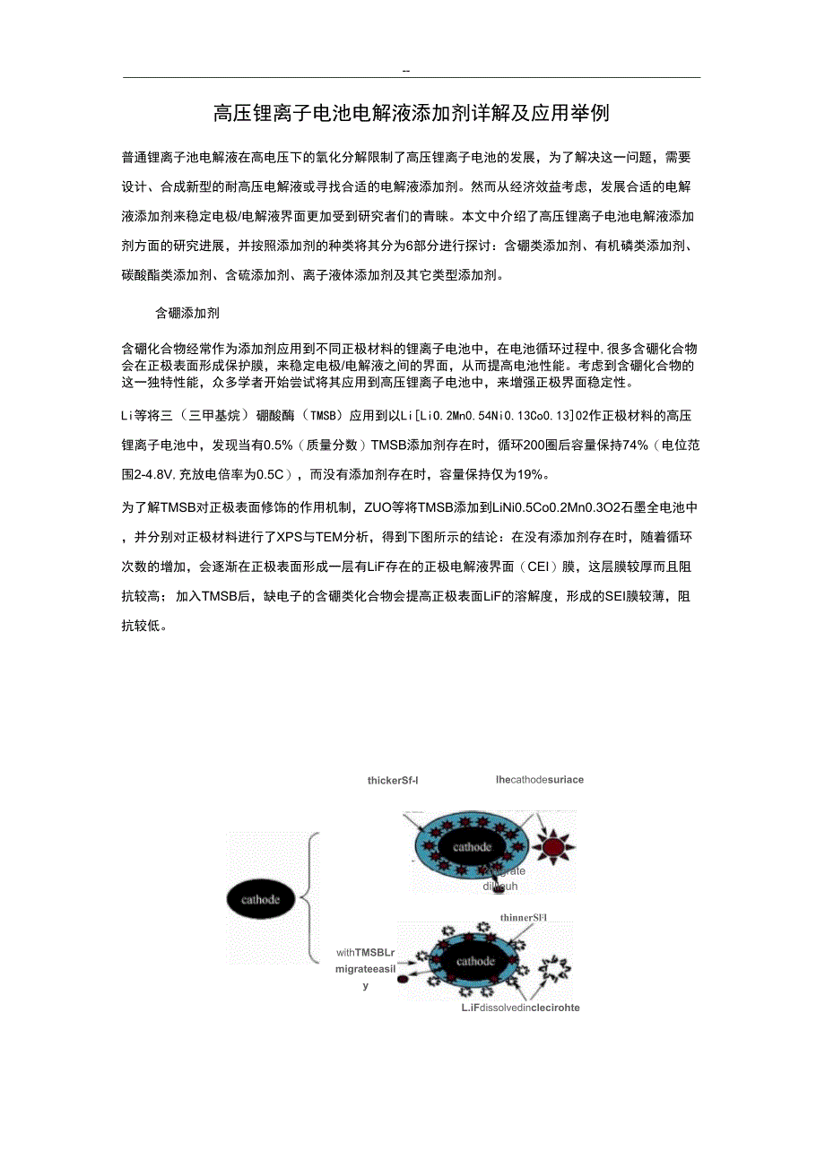 高压锂离子电池电解液添加剂详解及应用举例_第1页