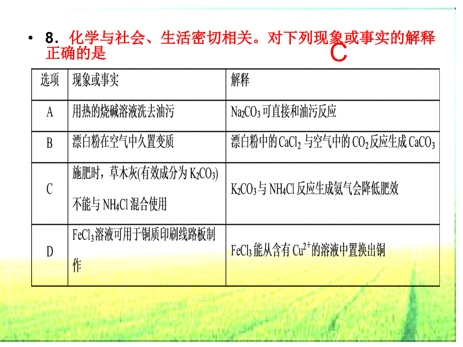 高考全国新课标1理综化学试题解析_第3页