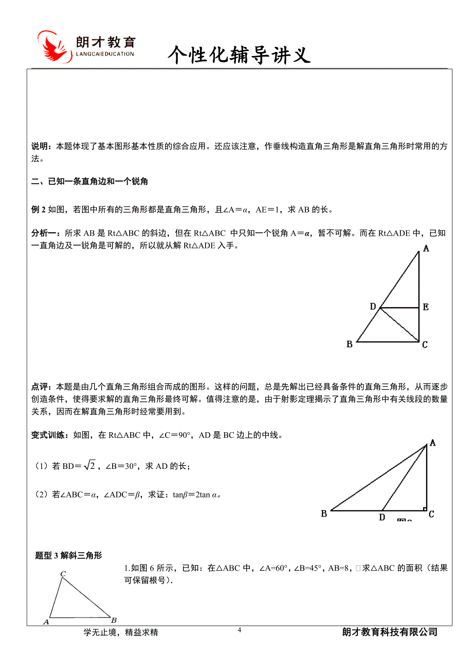 解直角三角形一对一讲义.doc_第4页