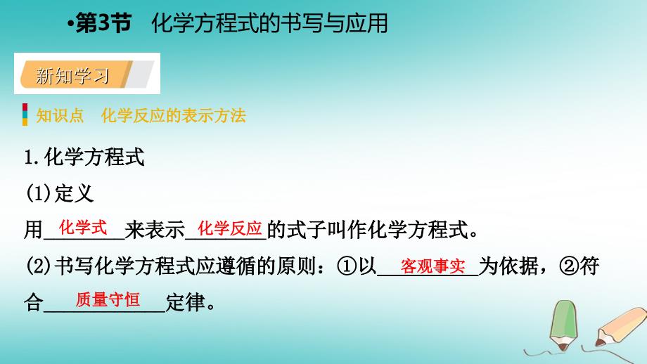 2018年秋九年级化学上册 第4章 认识化学变化 第3节 化学方程式的书写与运用 第1课时 化学反应的表示方法课件 沪教版_第4页