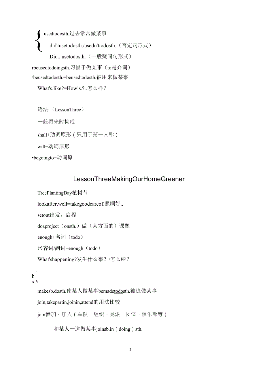 上海市新世纪英语七年级上知识点大全_第2页