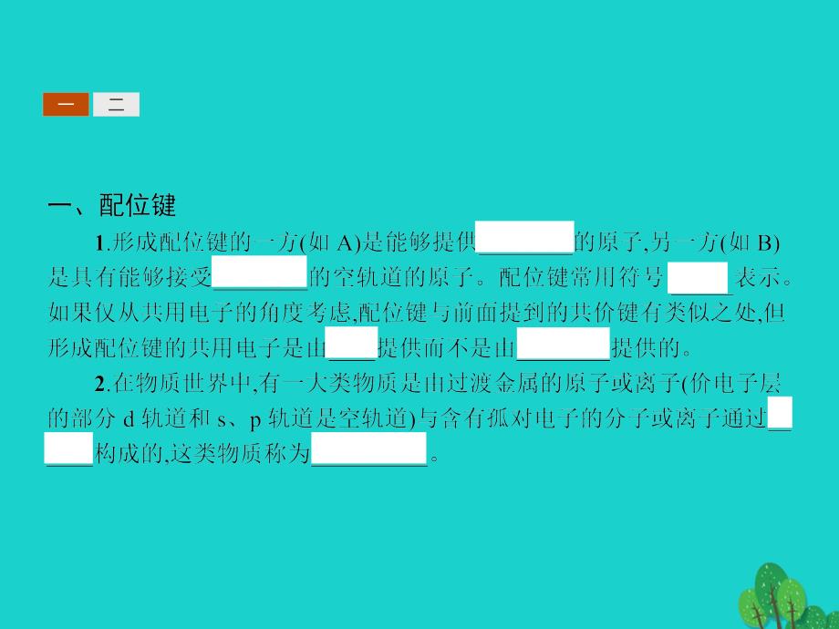 2017-2018学年高中化学 第2章 化学键与分子间作用力 2.3.2 配位键、金属键课件 鲁科版选修3_第3页