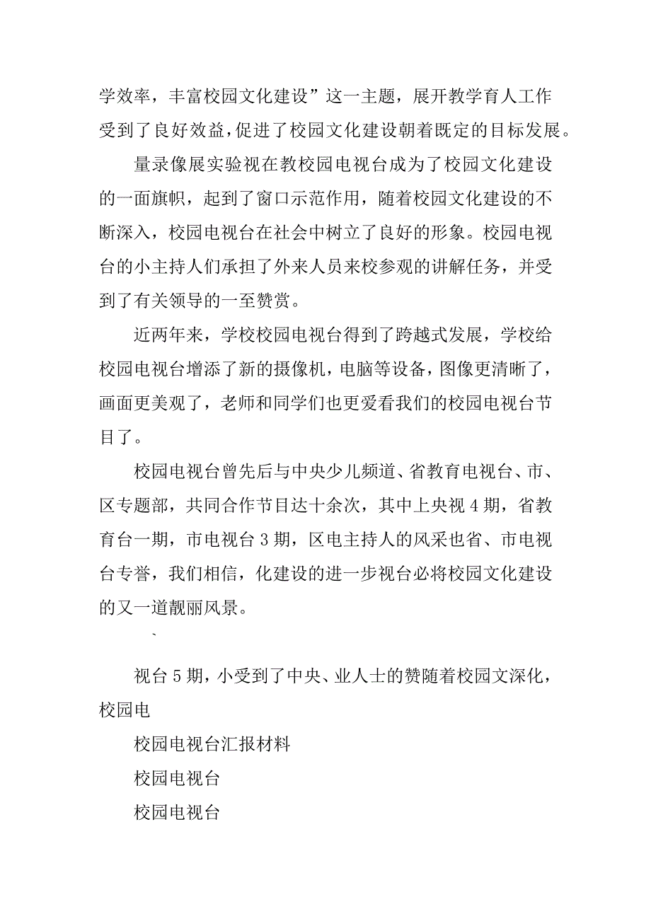 2023年校园电视台汇报材料_第4页