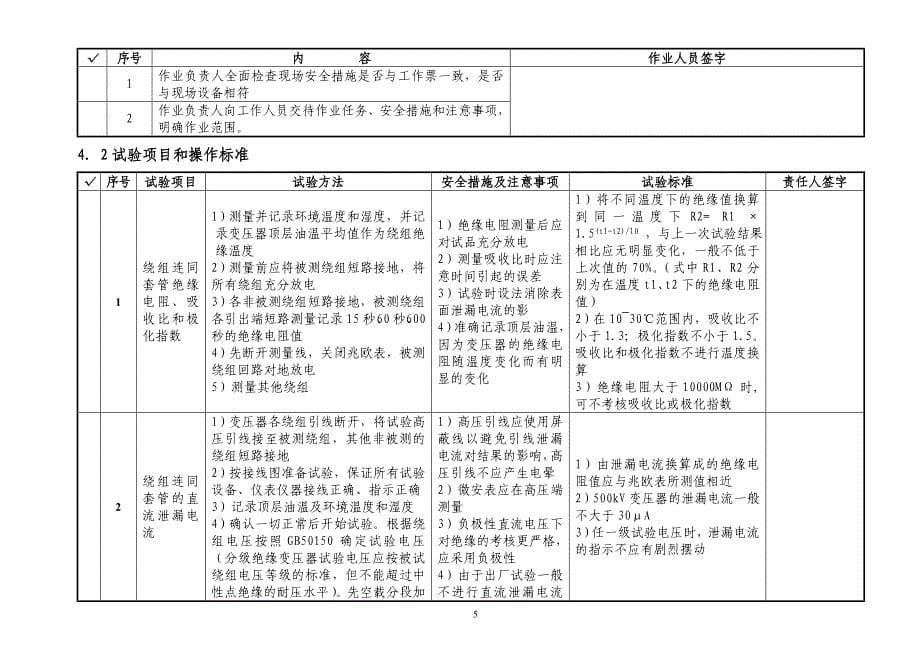 220、110kV无载变压器预防性作业指导书_第5页