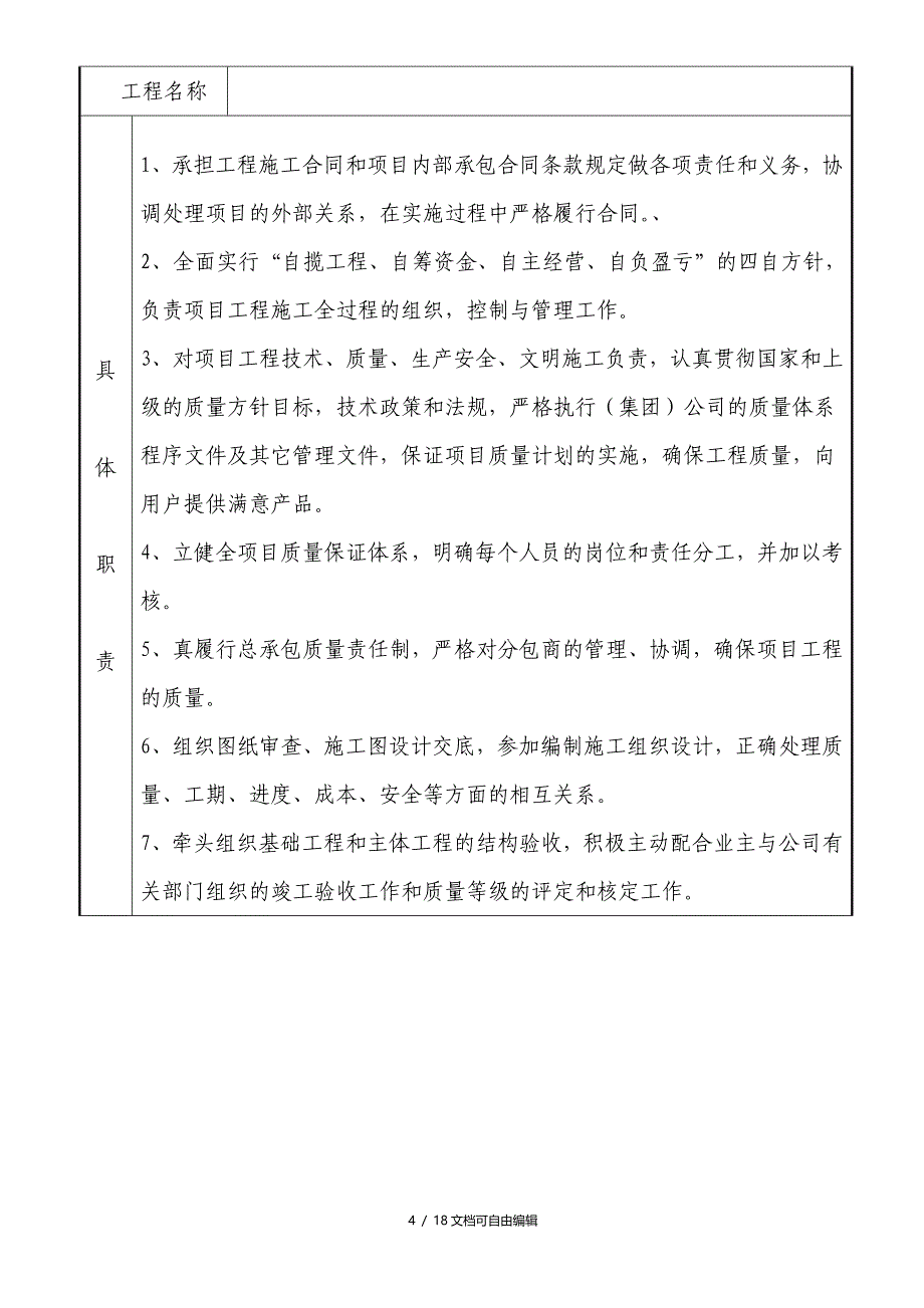 建设单位工程项目负责人责任书全套管理责任书_第4页