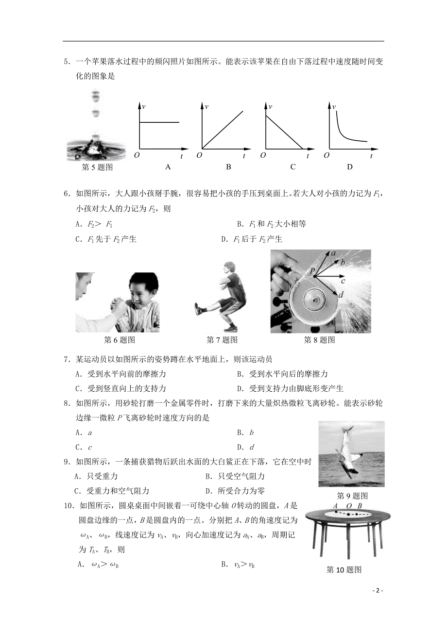 浙江省2020年高中物理1月学业水平考试试题.doc_第2页