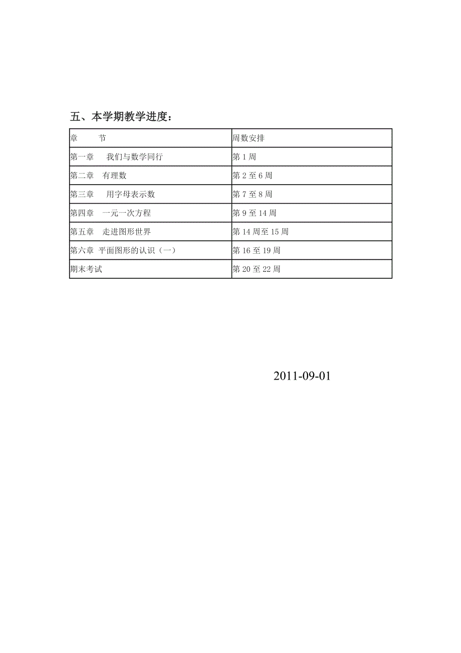 七年级数学上册教学计划_第4页