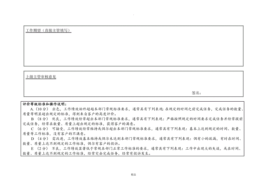 管理精品部门月度计划评价表_第3页