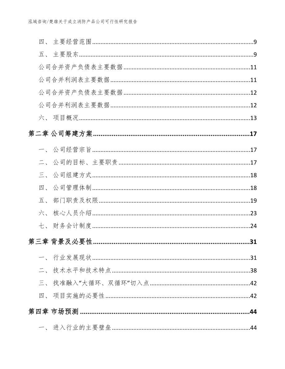 楚雄关于成立消防产品公司可行性研究报告【模板范文】_第4页