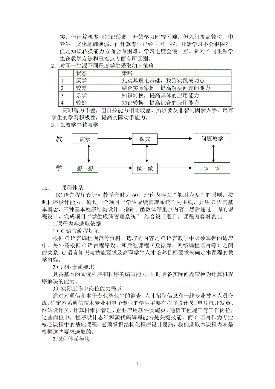 C语言程序设计说课教案_第2页