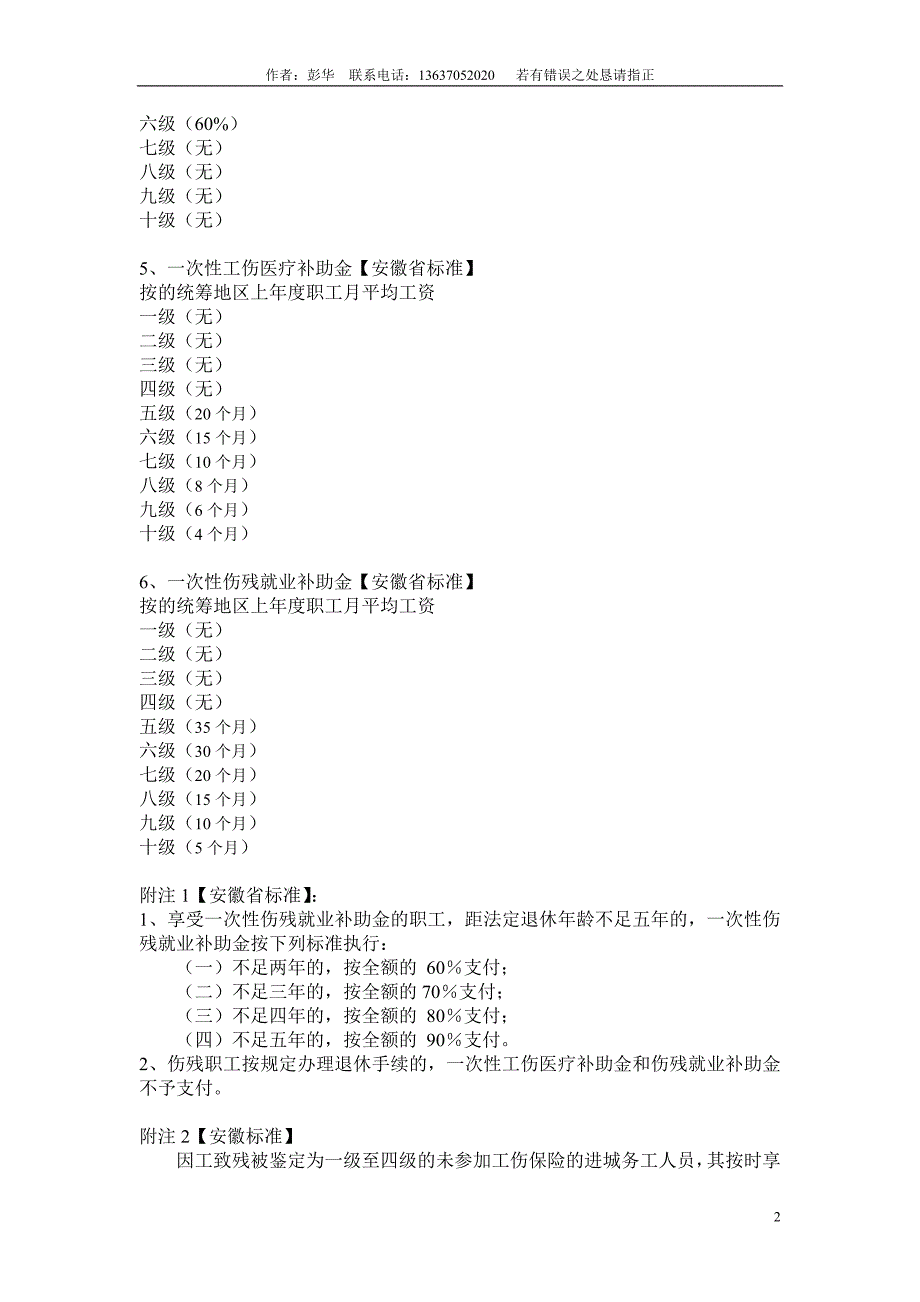 工伤赔偿计算速查_第2页