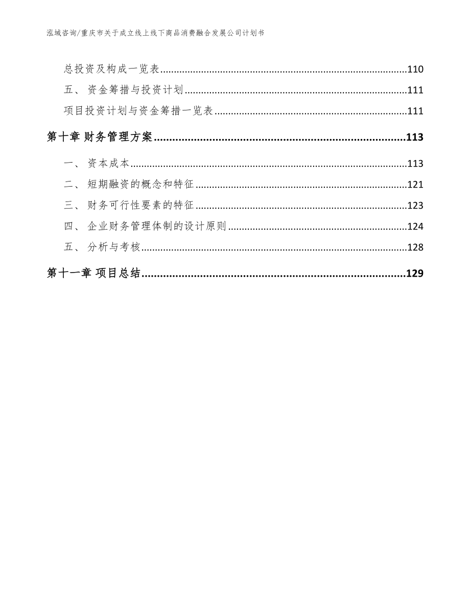 重庆市关于成立线上线下商品消费融合发展公司计划书_模板参考_第4页