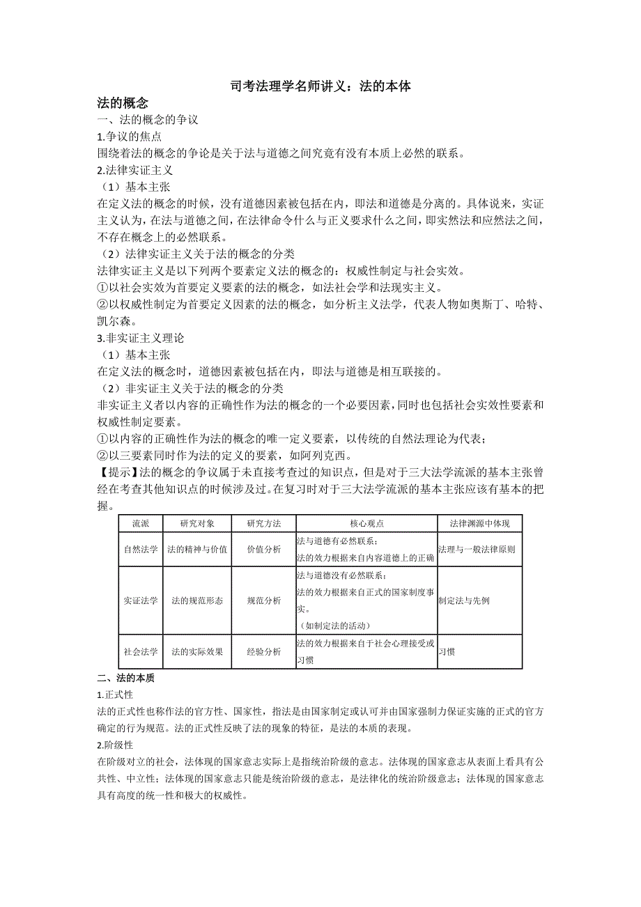 司考法理学名师讲义：法的本体.doc_第1页