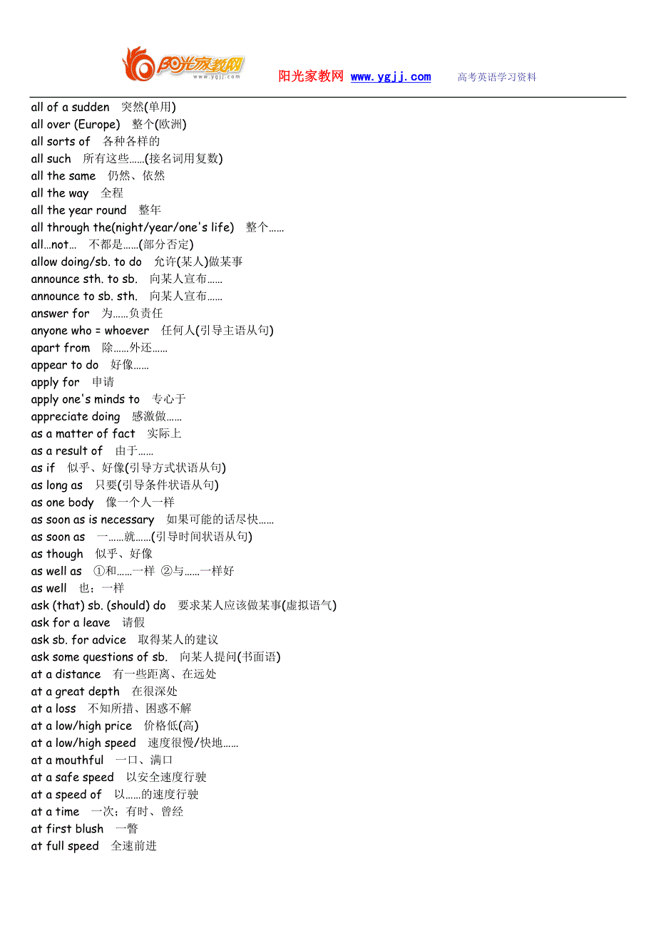 高考英语常用短语_第3页