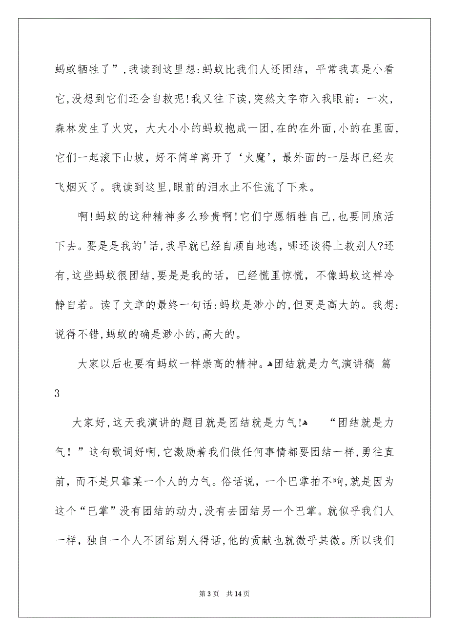 关于团结就是力气演讲稿范文集锦8篇_第3页