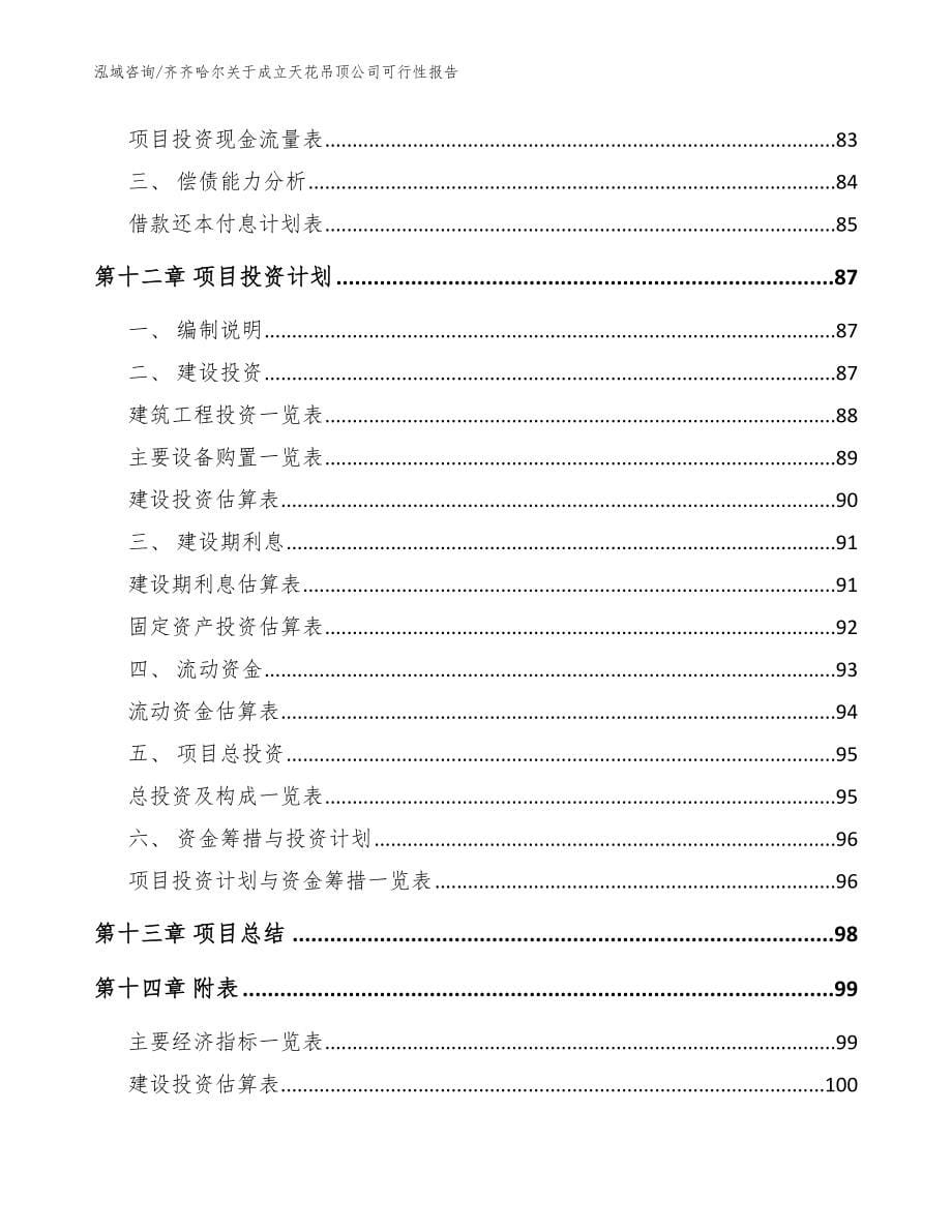 齐齐哈尔关于成立天花吊顶公司可行性报告【参考模板】_第5页