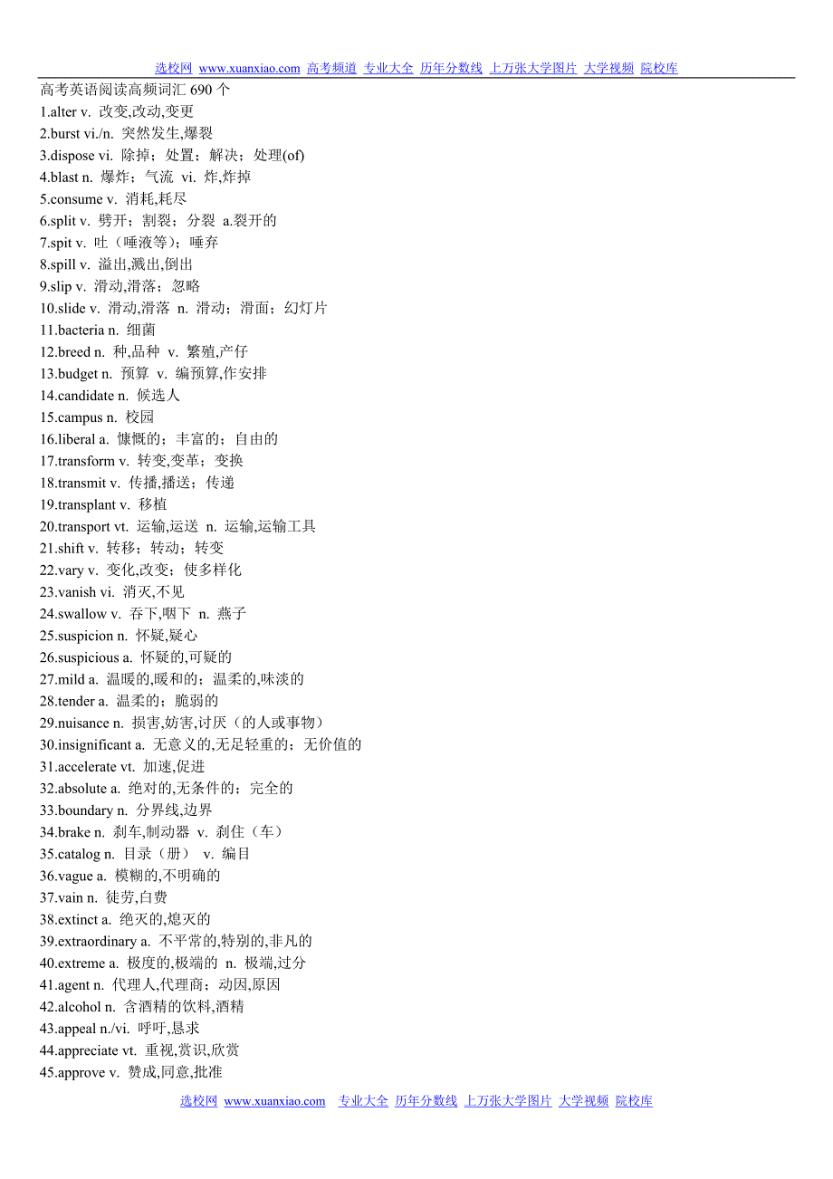 高考英语阅读高频词汇690个.doc_第1页