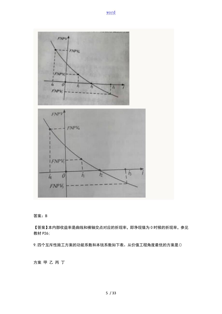 2015年全国一级建造师考试《建设地的工程经济》真地训练题目与答案详解_第5页