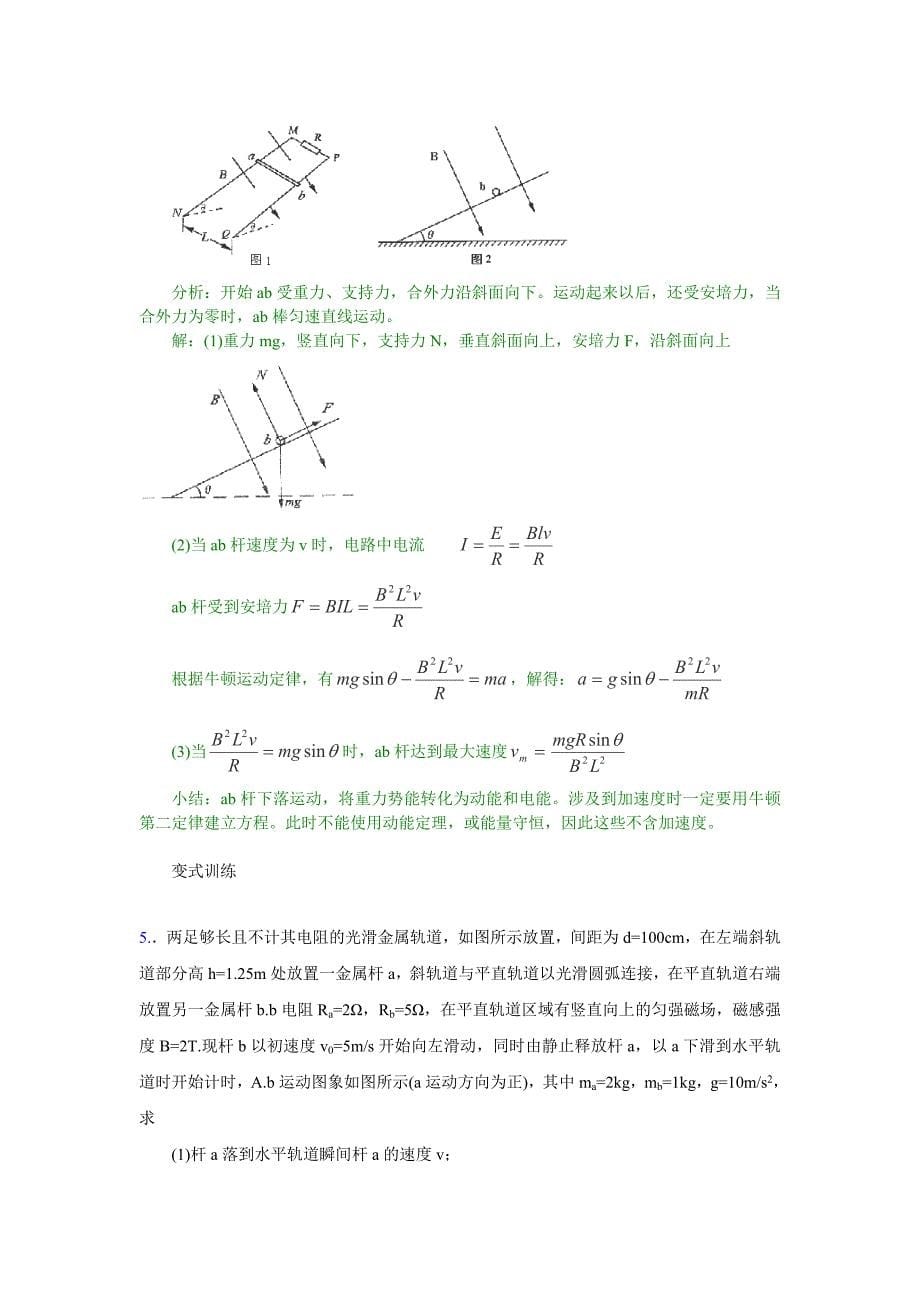 2013届高三物理第二轮专题复习学案：专题十《电磁感应与力学综合》.doc_第5页