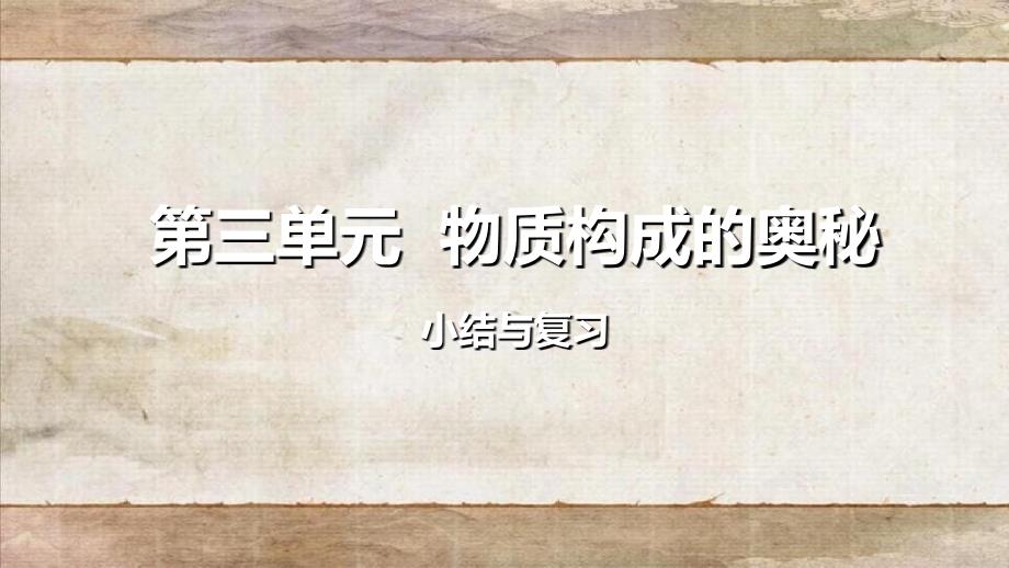 暑期预习九年级化学上册第三单元物质构成的奥秘复习课件新版新人教版_第1页