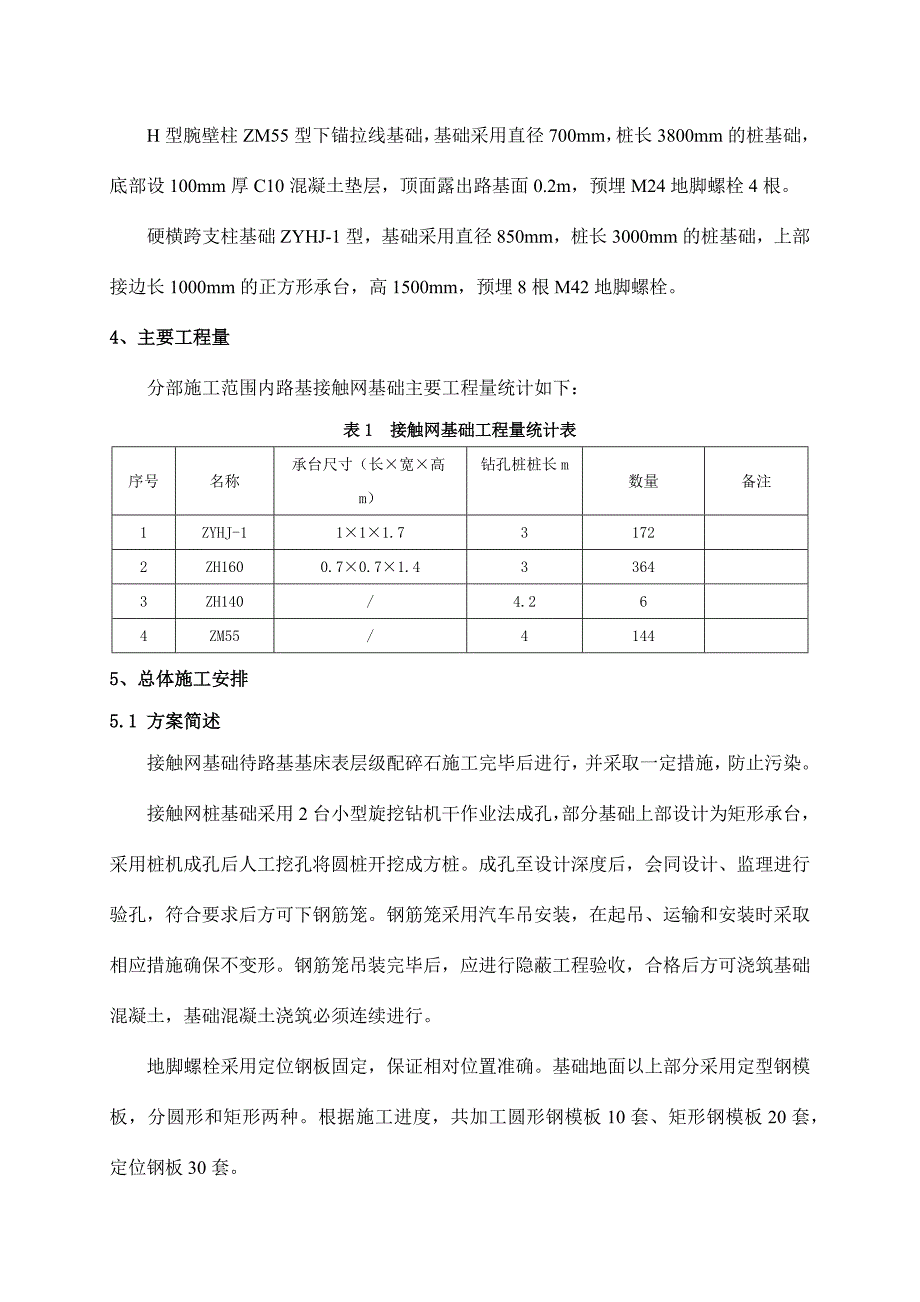 高铁路基接触网支柱基础及拉线基础施工方案_第4页