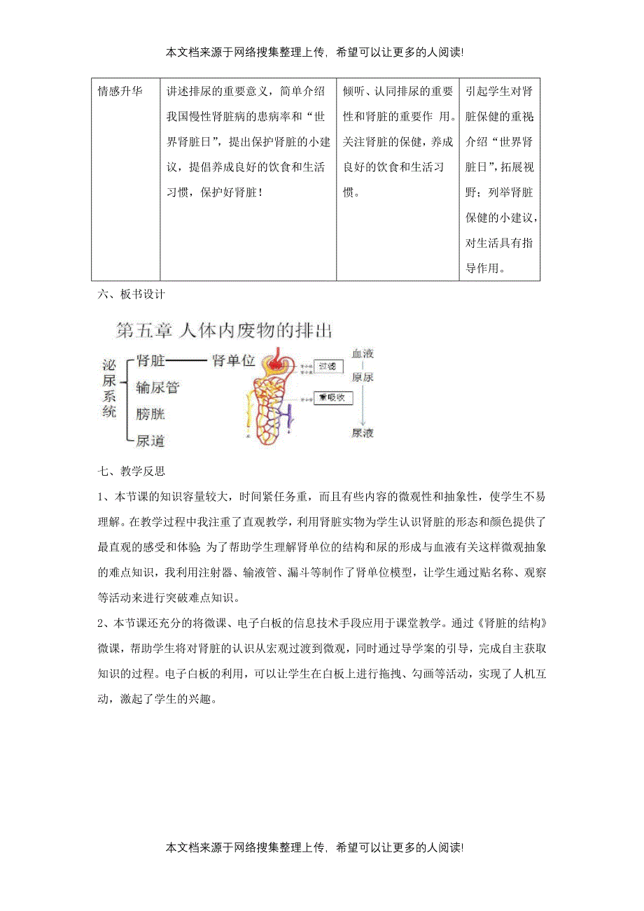 七年级生物下册 4.5《人体内废物的排出》教案 （新版）新人教版_第4页