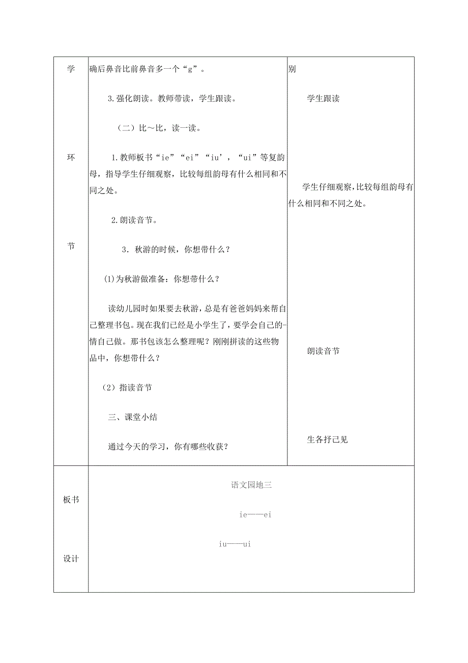 2022一年级语文上册 汉语拼音《语文园地三》教案 新人教版_第3页