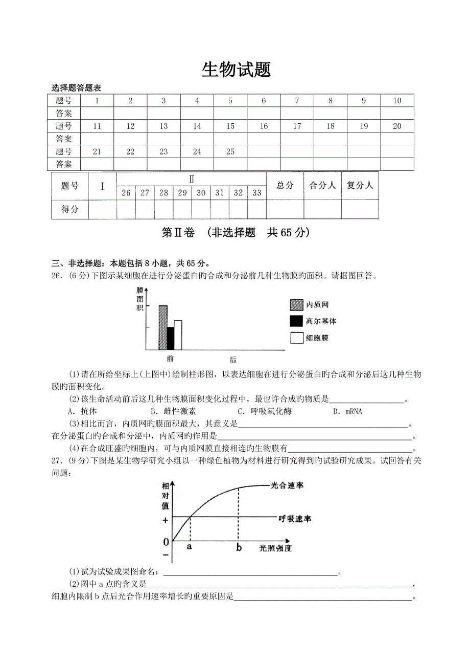 江苏高考生物模拟试题_第4页