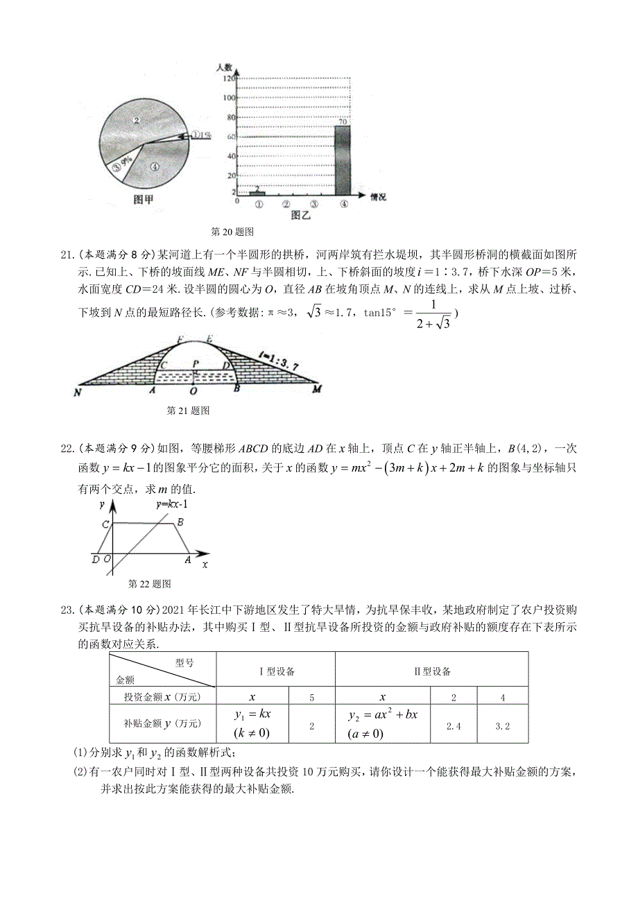 2021年中考数学试题及解析：湖北荆门_第3页