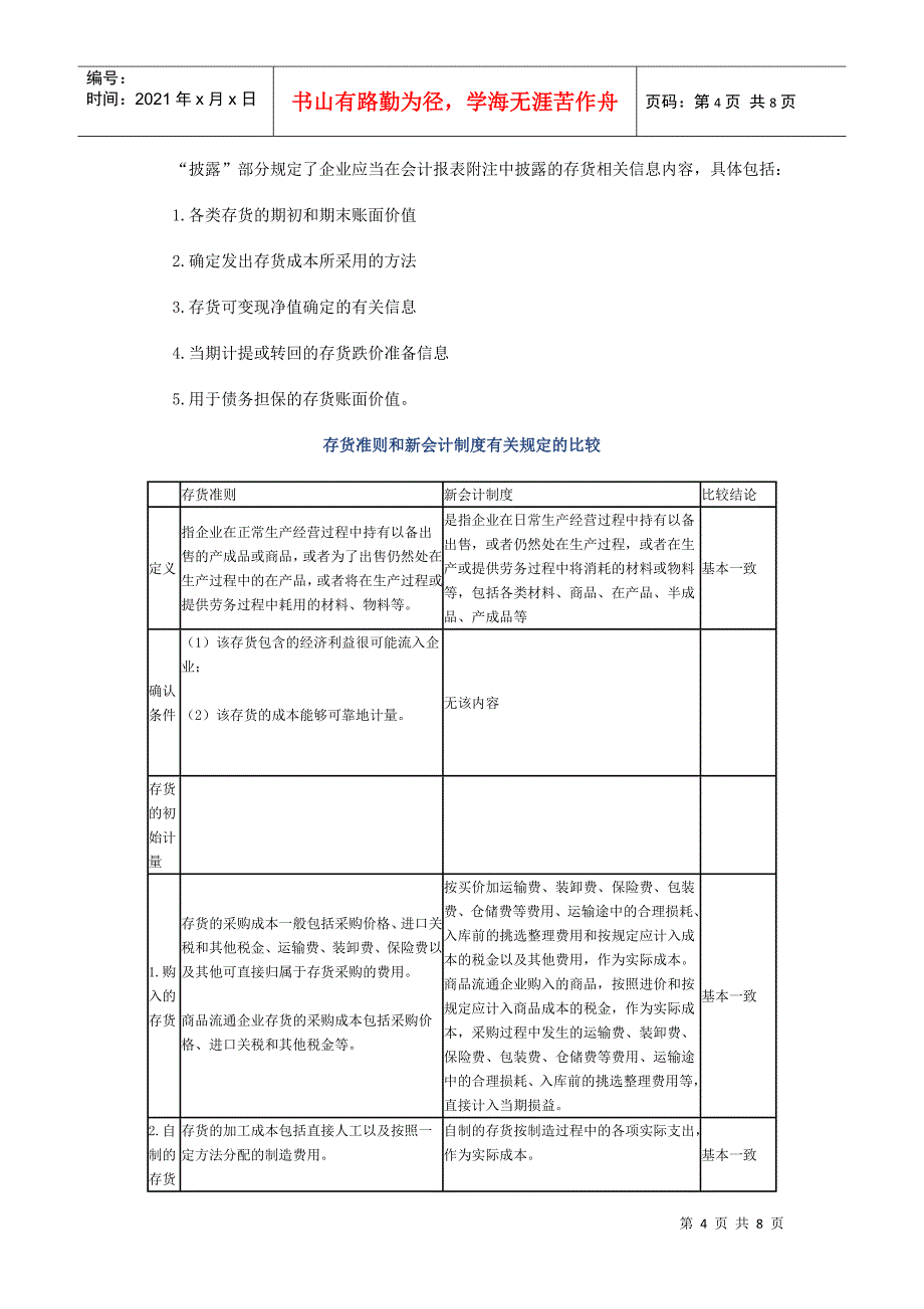 存货准则和新会计制度有关规定的比较doc-存货准则和新会_第4页